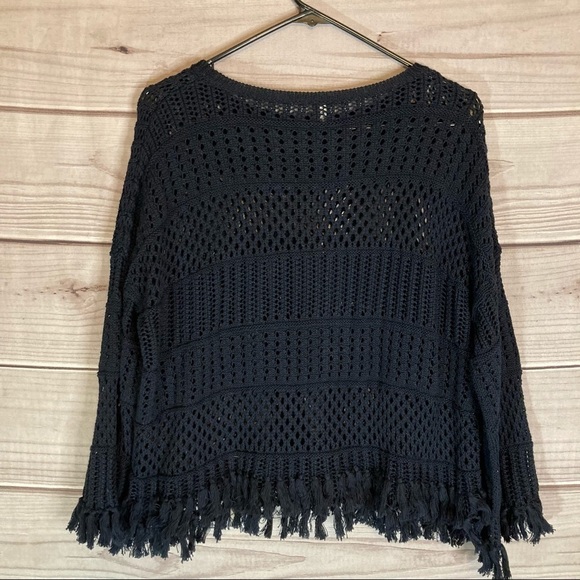 Autumn Cashmere Black Tassel Crew Neck Sweater - Picture 6 of 11